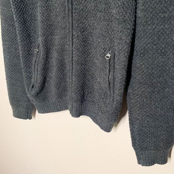 Frank & Oak Cardigan Zip Sweater Men's S Gray Wool Blend Pockets - Picture 2 of 6